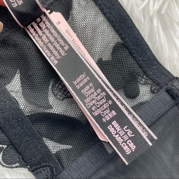 VS Unlined Floral Embroidered Long Line Bralette L - Picture 9 of 12